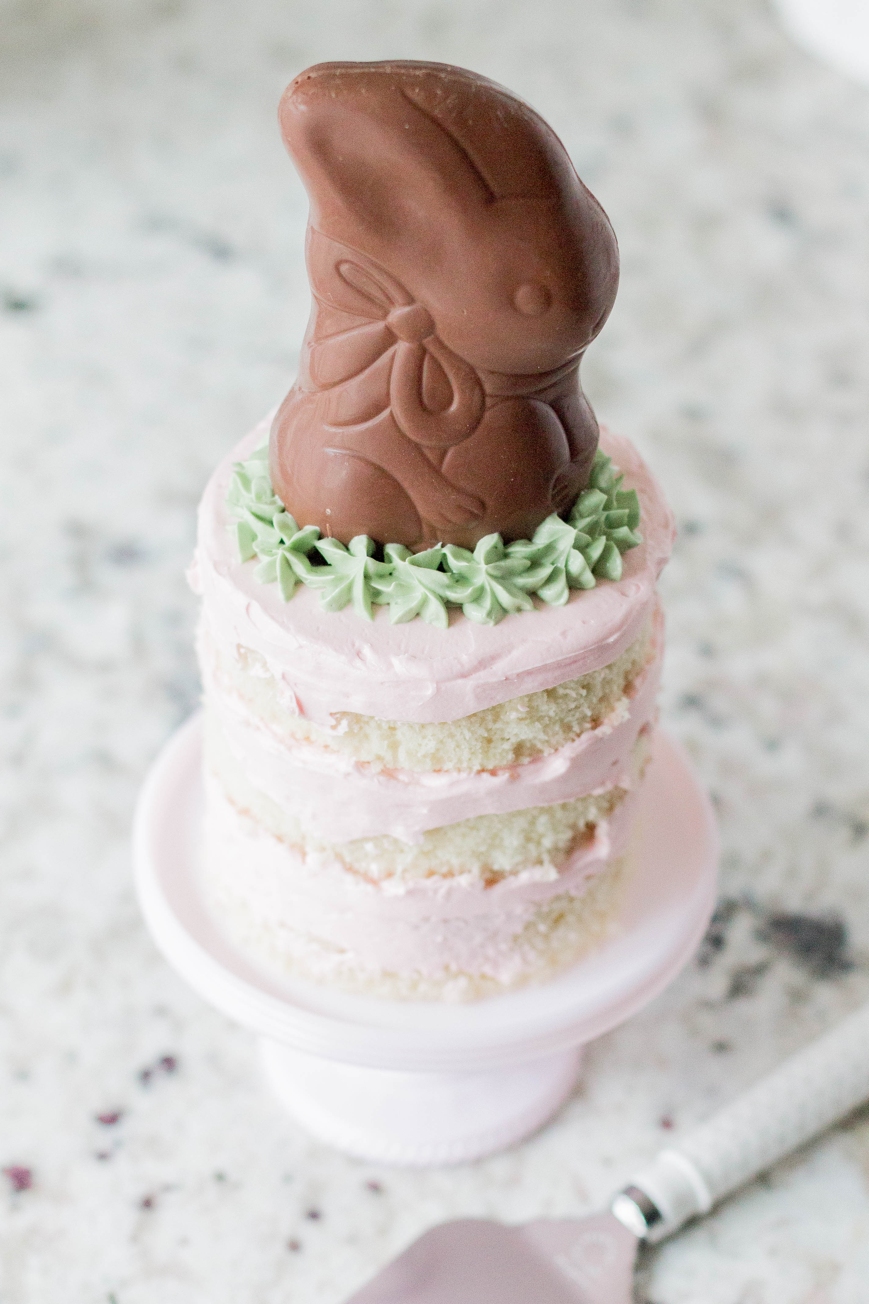 Strawberry Almond Layered Easter Cake