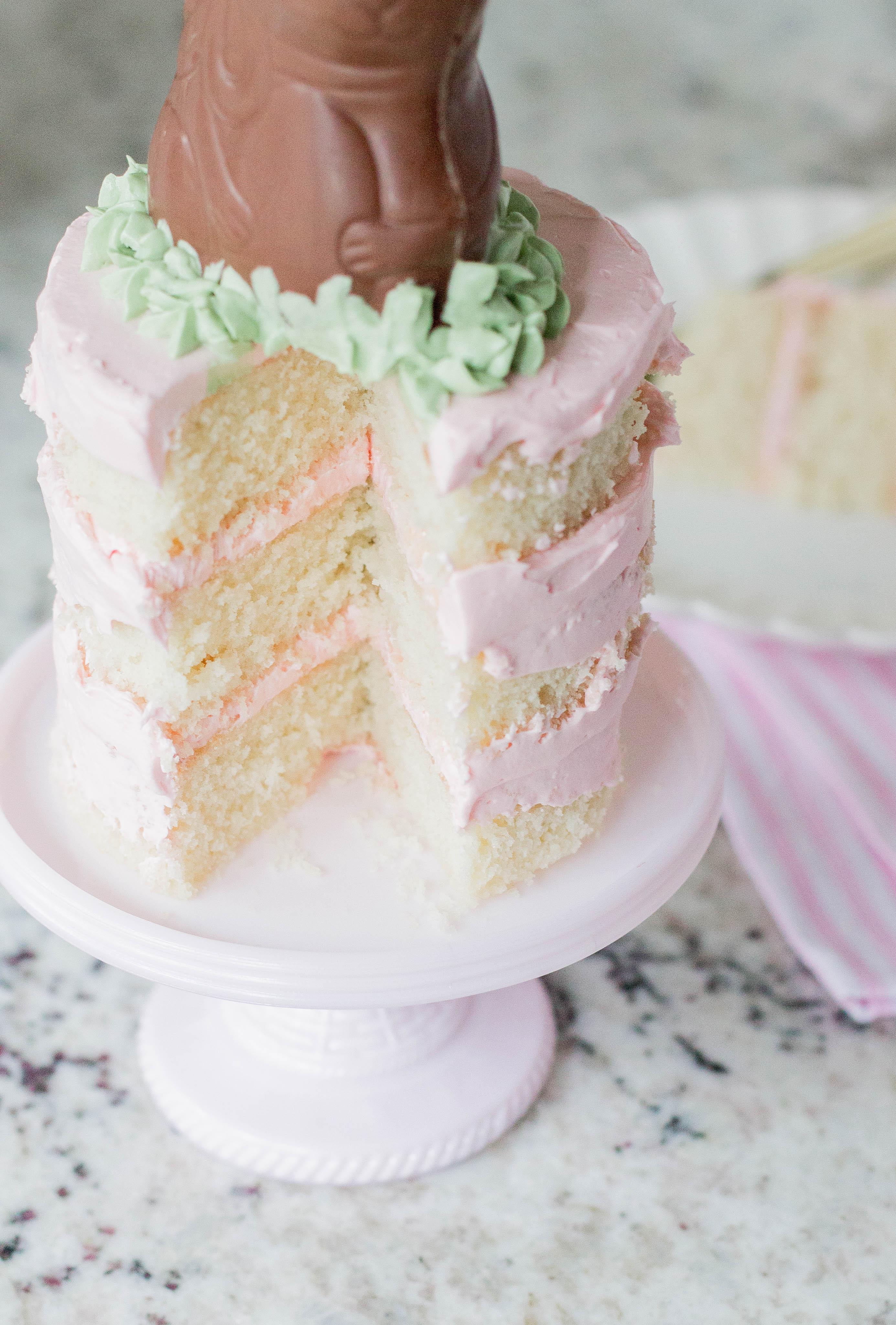 Strawberry Almond Layered Easter Cake
